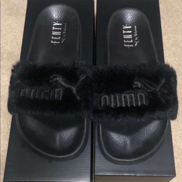 grey puma fenty slides